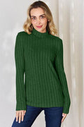 Basic Bae Full Size Ribbed Mock Neck Long Sleeve T-Shirt - Hovatok