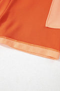 Two-Tone Short Sleeve V Neck Patched Pocket Romper - Hovatok