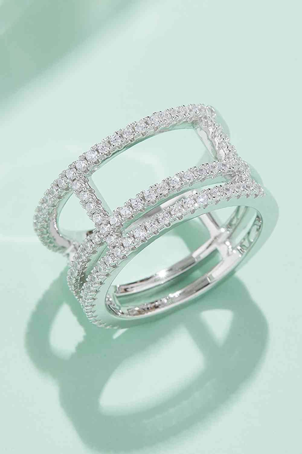 Adored Moissanite Cutout Wide Ring - Hovatok