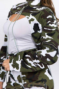 American Bazi Camouflage Cropped Jacket with Chains - Hovatok