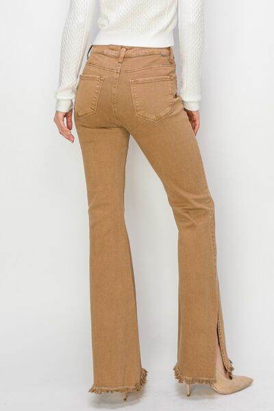 RISEN Bailey Full Size High Waist Side Slit Flare Jeans - Hovatok