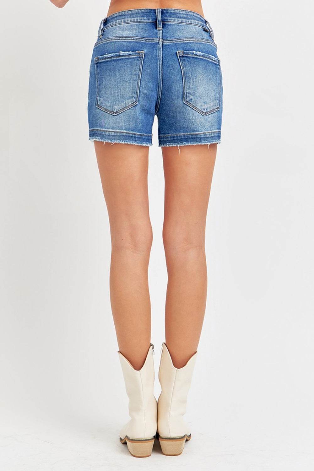 RISEN Low Rise Slit Denim Shorts - Hovatok