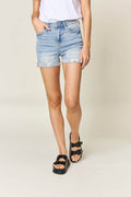 Judy Blue Full Size High Waist Rolled Denim Shorts - Hovatok