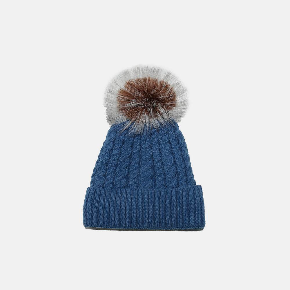 Cable Knit Winter Hat with Pompom - Hovatok