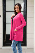Basic Bae Full Size Open Front Long Sleeve Cardigan with Pockets - Hovatok
