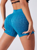 Ruched Leopard High Waist Active Shorts - Hovatok