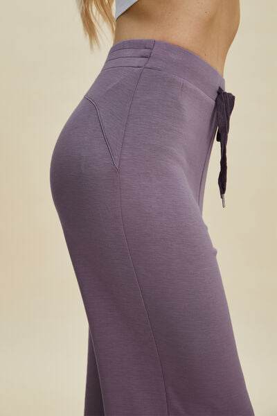 Basic Bae Full Size Air Scuba Drawstring Wide Leg Pants - Hovatok