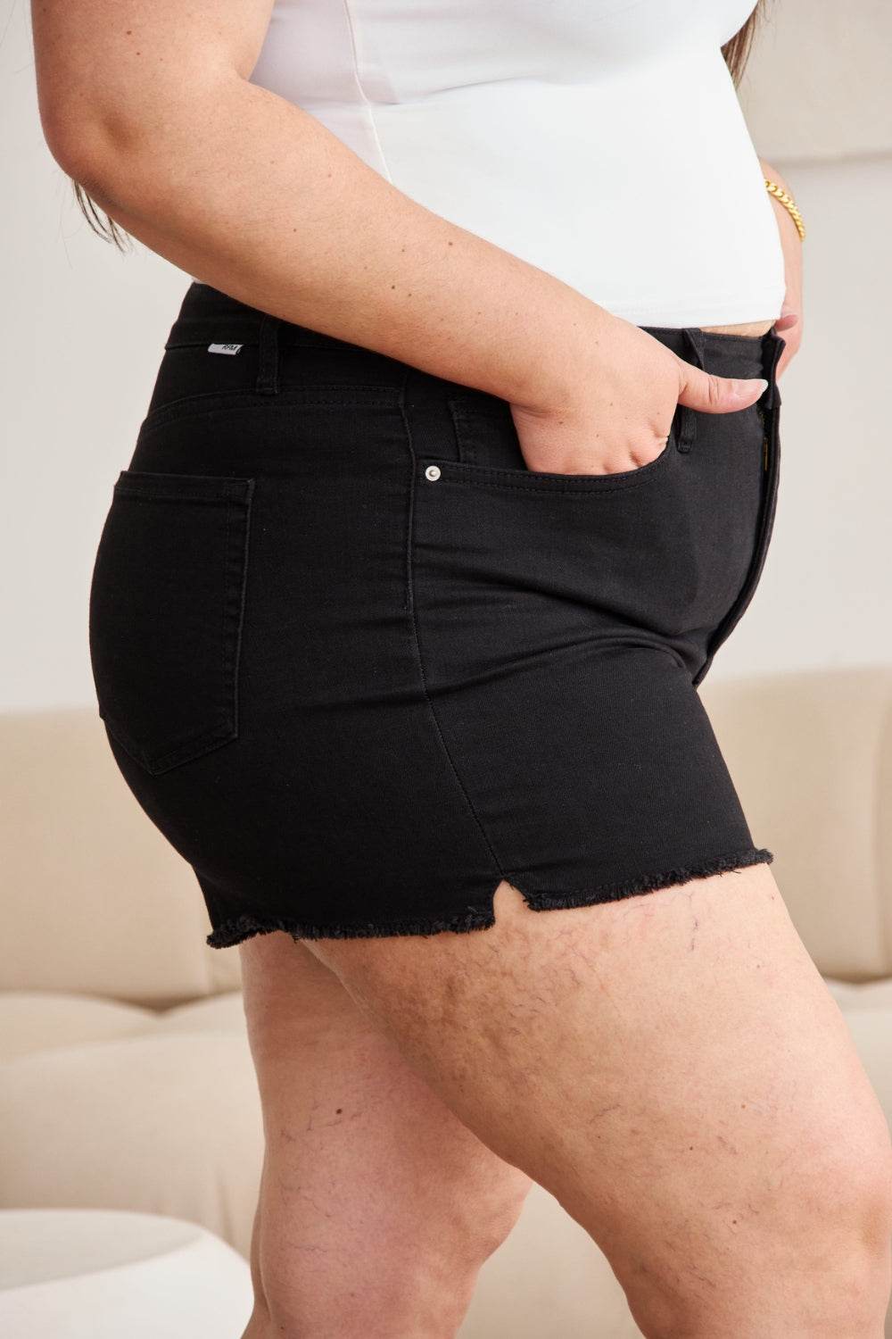 RFM Full Size Tummy Control High Waist Denim Shorts - Hovatok