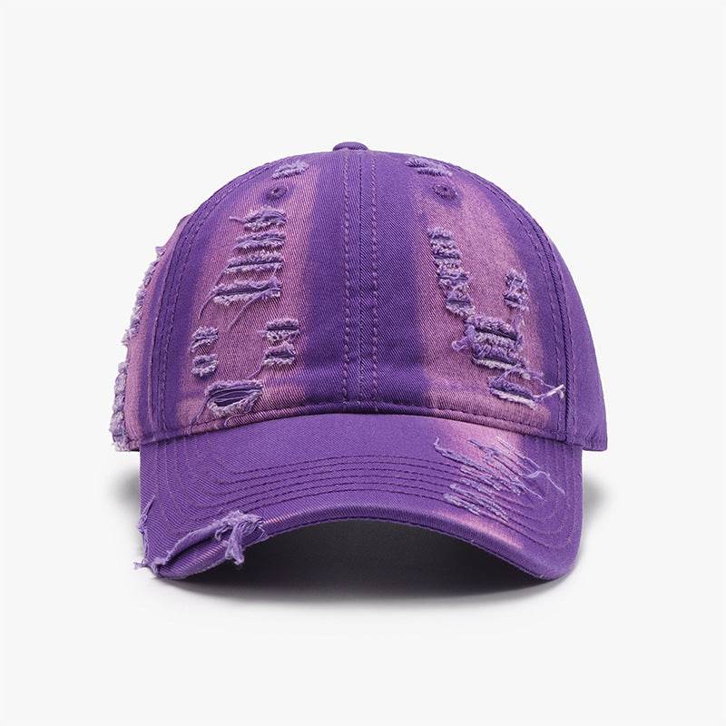 Distressed Adjustable Cotton Baseball Cap - Hovatok