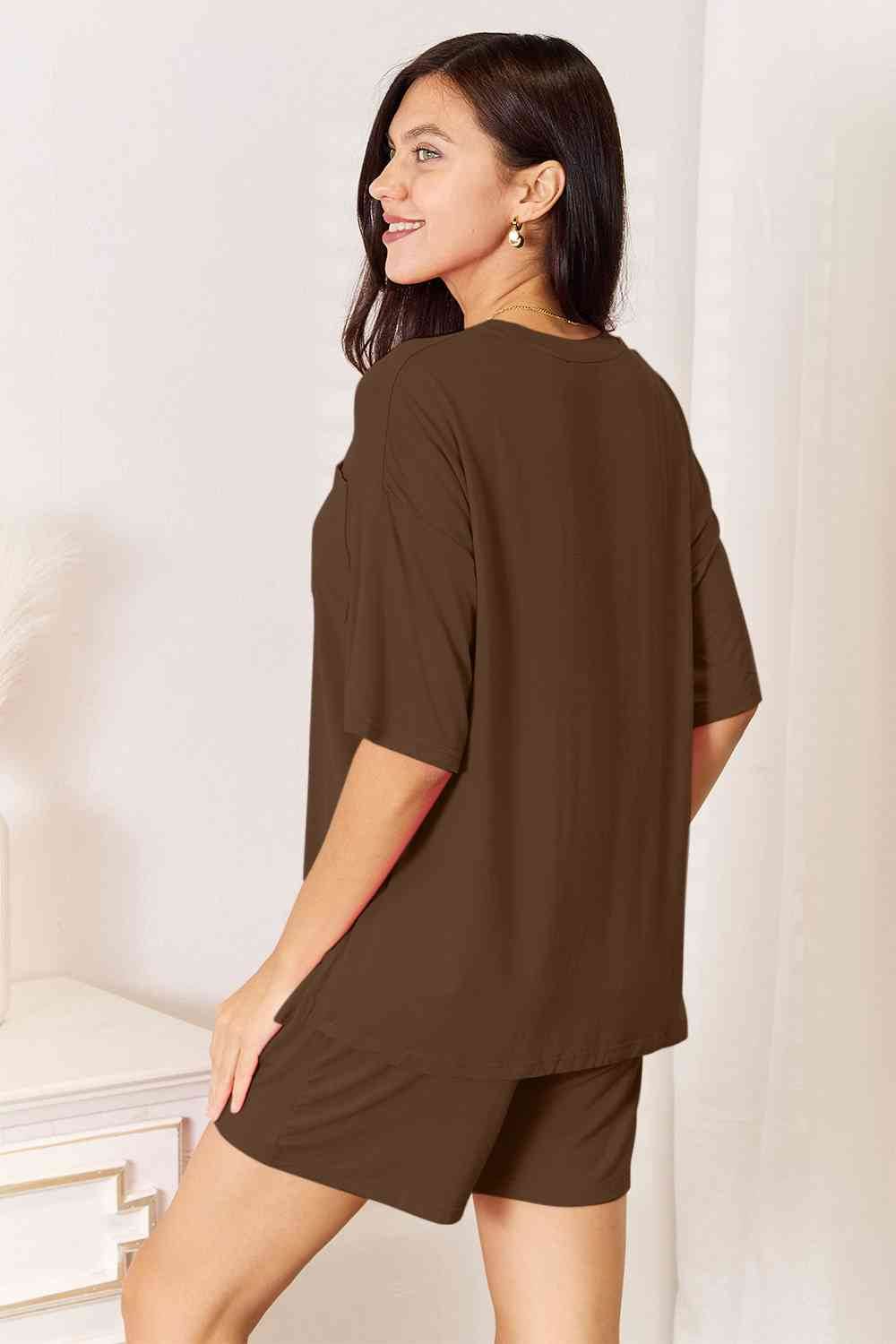 Basic Bae Full Size Soft Rayon Half Sleeve Top and Shorts Set - Hovatok