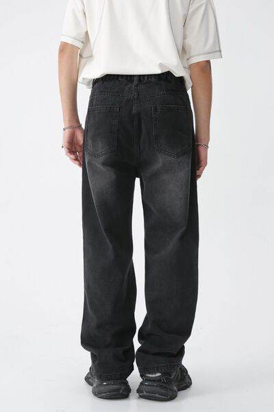 Distressed Mid Rise Men's Jeans - Hovatok