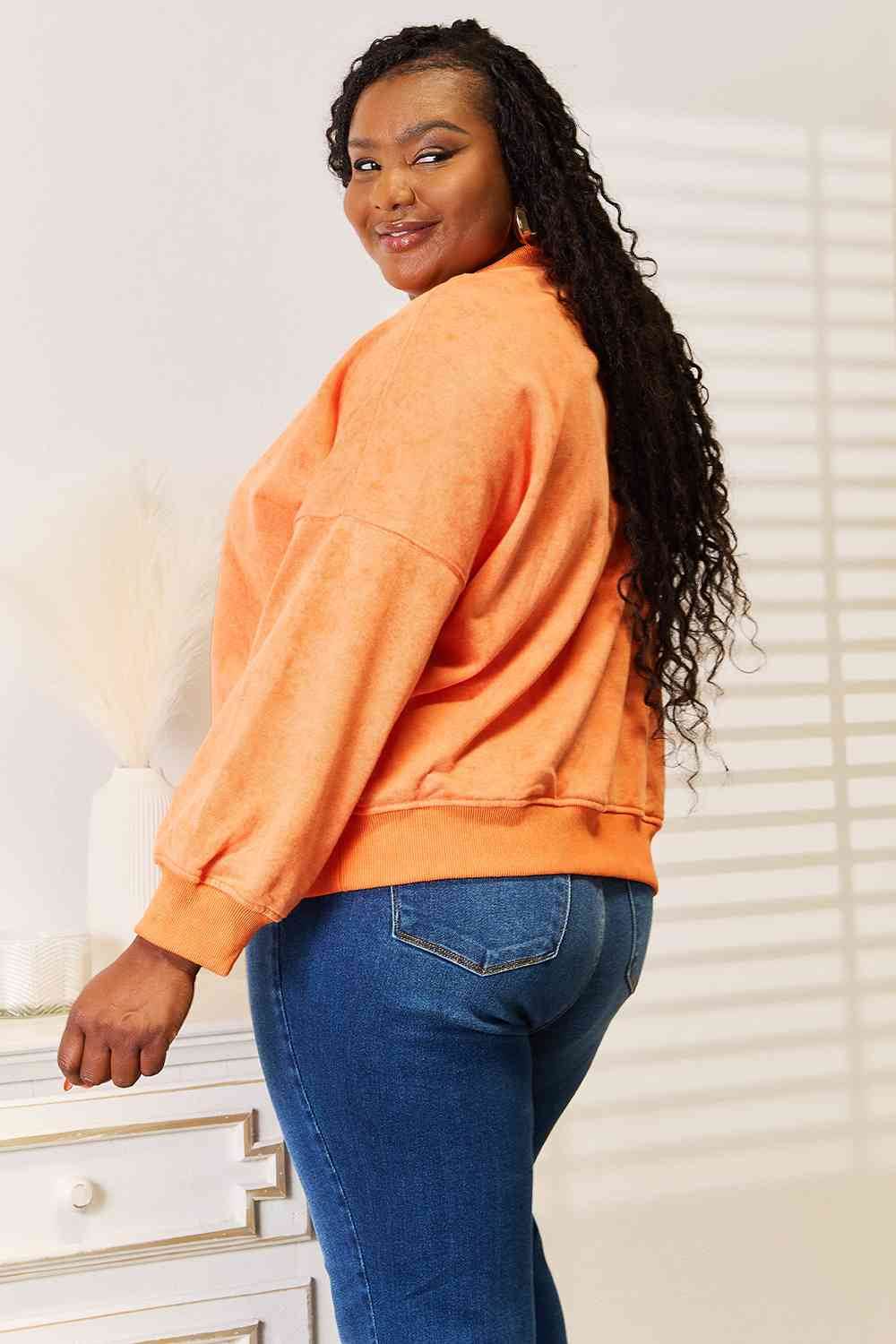 Basic Bae Round Neck Dropped Shoulder Sweatshirt - Hovatok
