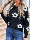 Angel Wings Flower Round Neck Long Sleeve Sweater - Hovatok