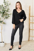 Zenana Buttoned Long Sleeve Blouse - Hovatok