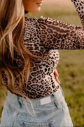 Turtleneck Leopard Long Sleeve Bodysuit - Hovatok