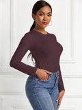Round Neck Long Sleeve Bodysuit - Hovatok