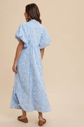 Annie Wear Floral Smock Detail Puff Sleeve Dress - Hovatok