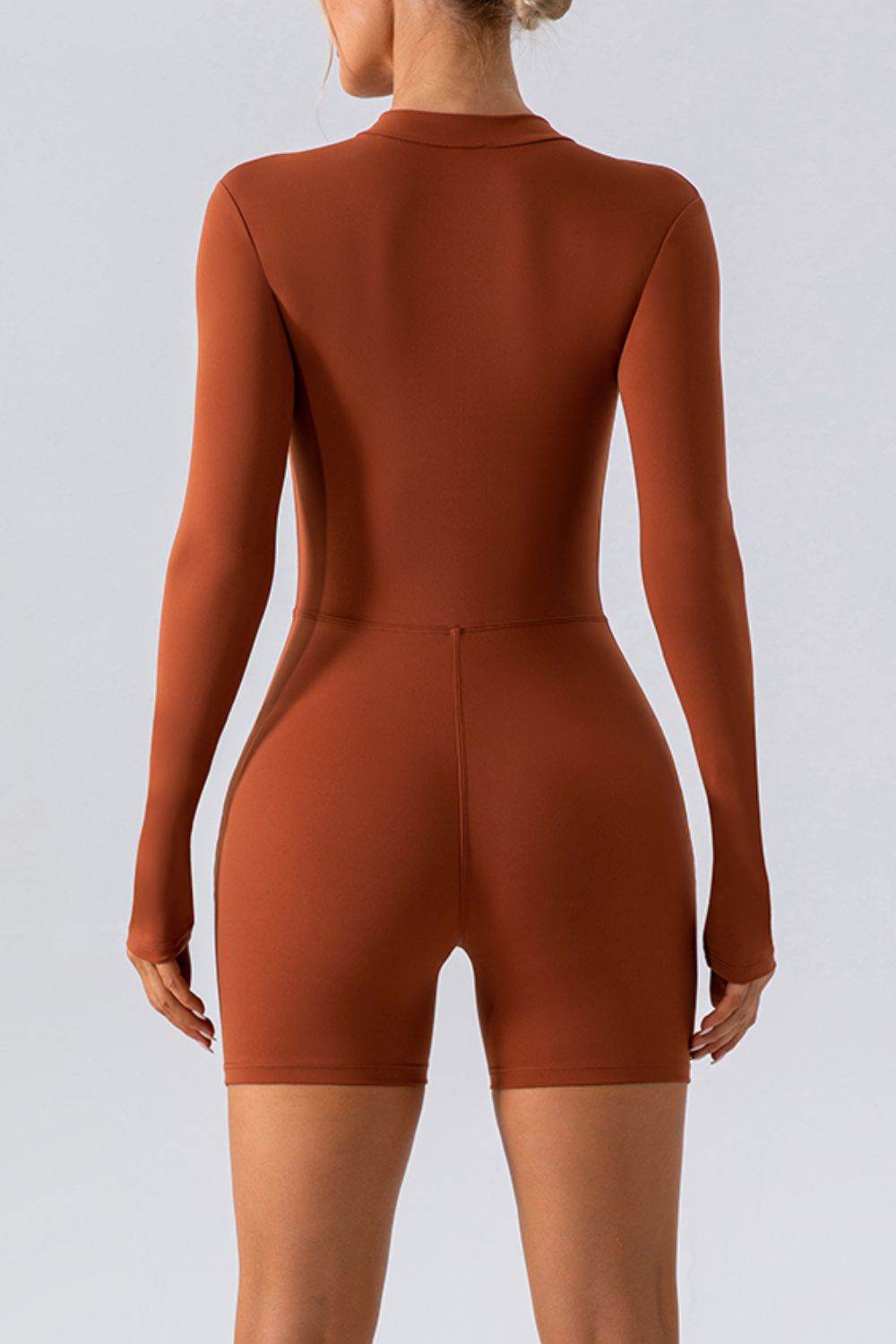 Half Zip Long Sleeve Active Romper - Hovatok