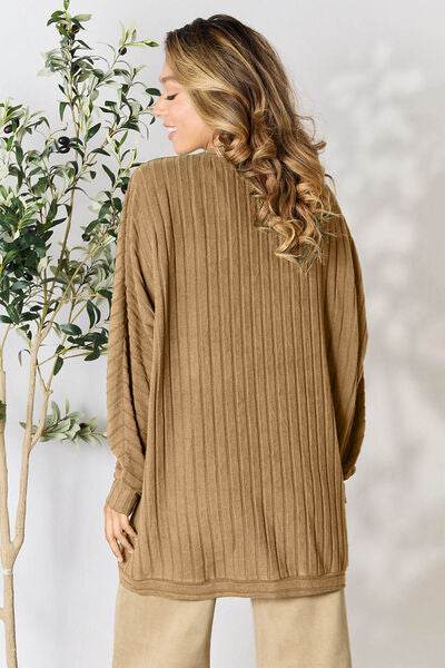 Basic Bae Full Size Ribbed Cocoon Cardigan - Hovatok