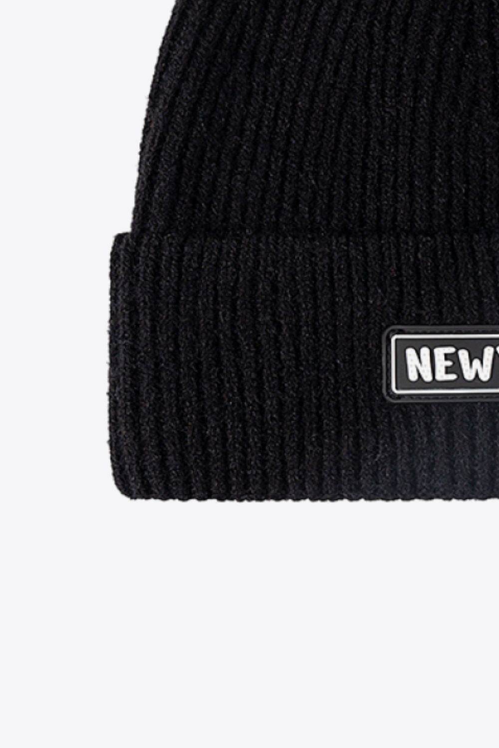 NEWYORK Patch Rib-Knit Cuffed Beanie - Hovatok