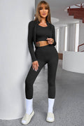 Tank Cropped Active Top and Pants Set - Hovatok