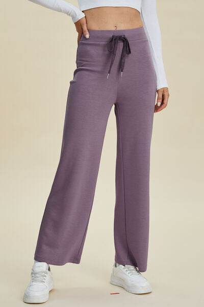 Basic Bae Full Size Air Scuba Drawstring Wide Leg Pants - Hovatok