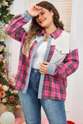 Plus Size Plaid Collared Neck Long Sleeve Shirt - Hovatok