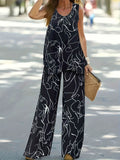 Abstract Print Round Neck Tank and Pants Set - Hovatok