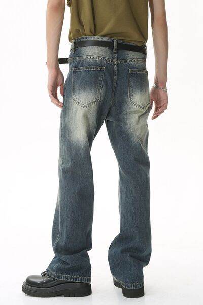 Decorative Seam Jeans with Pockets - Hovatok