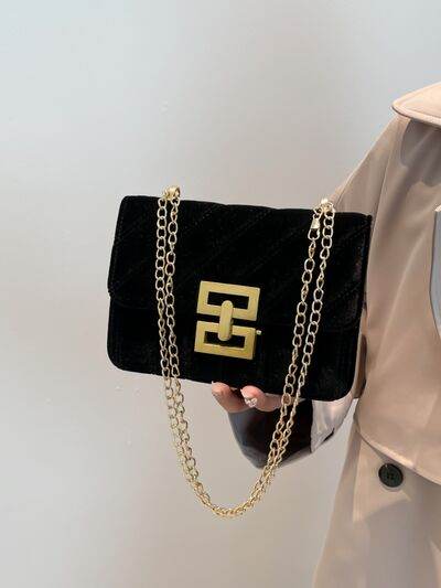 Solid Color Chain Shoulder Bag - Hovatok