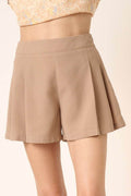 Mittoshop Side Invisible Zipper Pleated Shorts - Hovatok