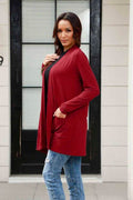 Basic Bae Full Size Open Front Long Sleeve Cardigan with Pockets - Hovatok