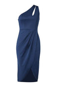 Ruched Cutout Single Shoulder Dress - Hovatok