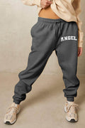 Simply Love Simply Love Full Size Drawstring Angel Graphic Long Sweatpants - Hovatok
