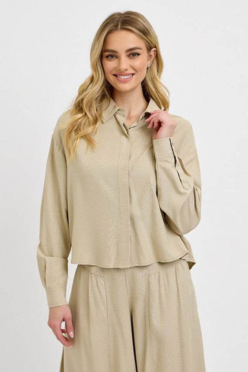 RISEN Button Down Long Sleeve Shirt - Hovatok