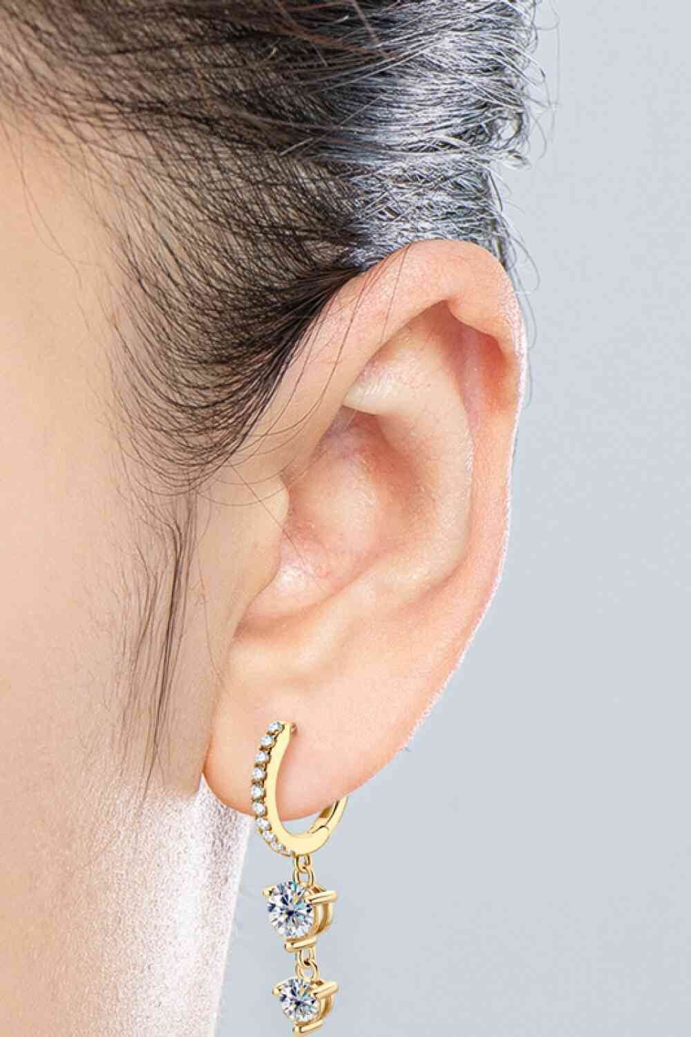 Adored Be The One Moissanite Drop Earrings - Hovatok