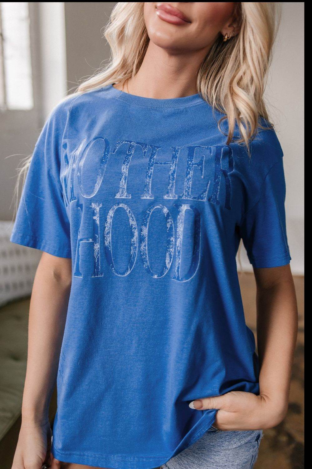 MOTHERHOOD Letter Graphic T-Shirt - Hovatok