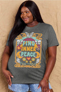 Simply Love Full Size FIND INNER PEACE Graphic Cotton T-Shirt - Hovatok