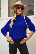 Angel Wings Cable-Knit Turtle Neck Long Sleeve Sweater - Hovatok