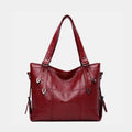 PU Leather Medium Handbag - Hovatok