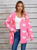 Angel Wings Heart Open Front Long Sleeve Cardigan - Hovatok