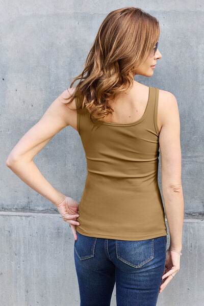 Basic Bae Full Size Square Neck Wide Strap Tank - Hovatok