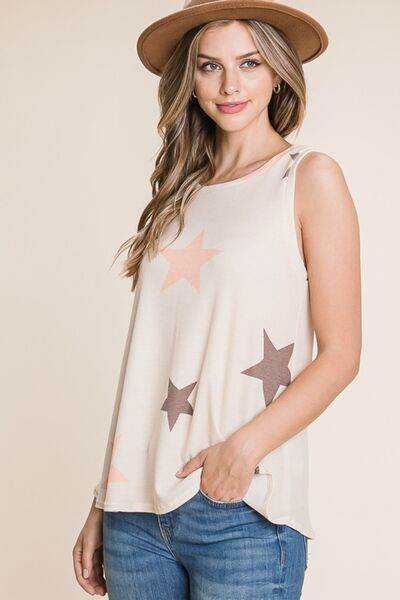 BOMBOM Star Print Round Neck Tank - Hovatok