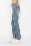 Judy Blue Full Size Tummy Control Back Embroidered Pocketed Bootcut Jeans Plus Size - Hovatok