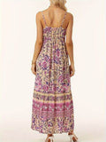 Printed Scoop Neck Midi Cami Dress - Hovatok