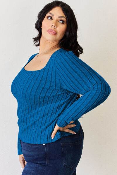 Basic Bae Full Size Ribbed Long Sleeve T-Shirt - Hovatok