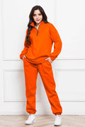 Half Zip Long Sleeve Sweatshirt and Pants Set - Hovatok