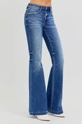 RISEN Full Size Low Rise Flare Jeans with Pockets - Hovatok