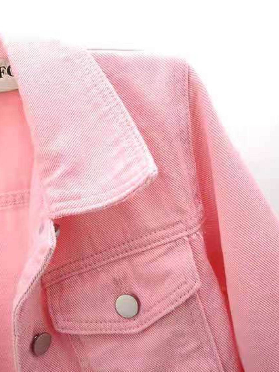 Full Size Cropped Denim Jacket Plus Size - Hovatok
