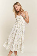 ADORA Smocked Floral Sweetheart Neck Cami Dress - Hovatok